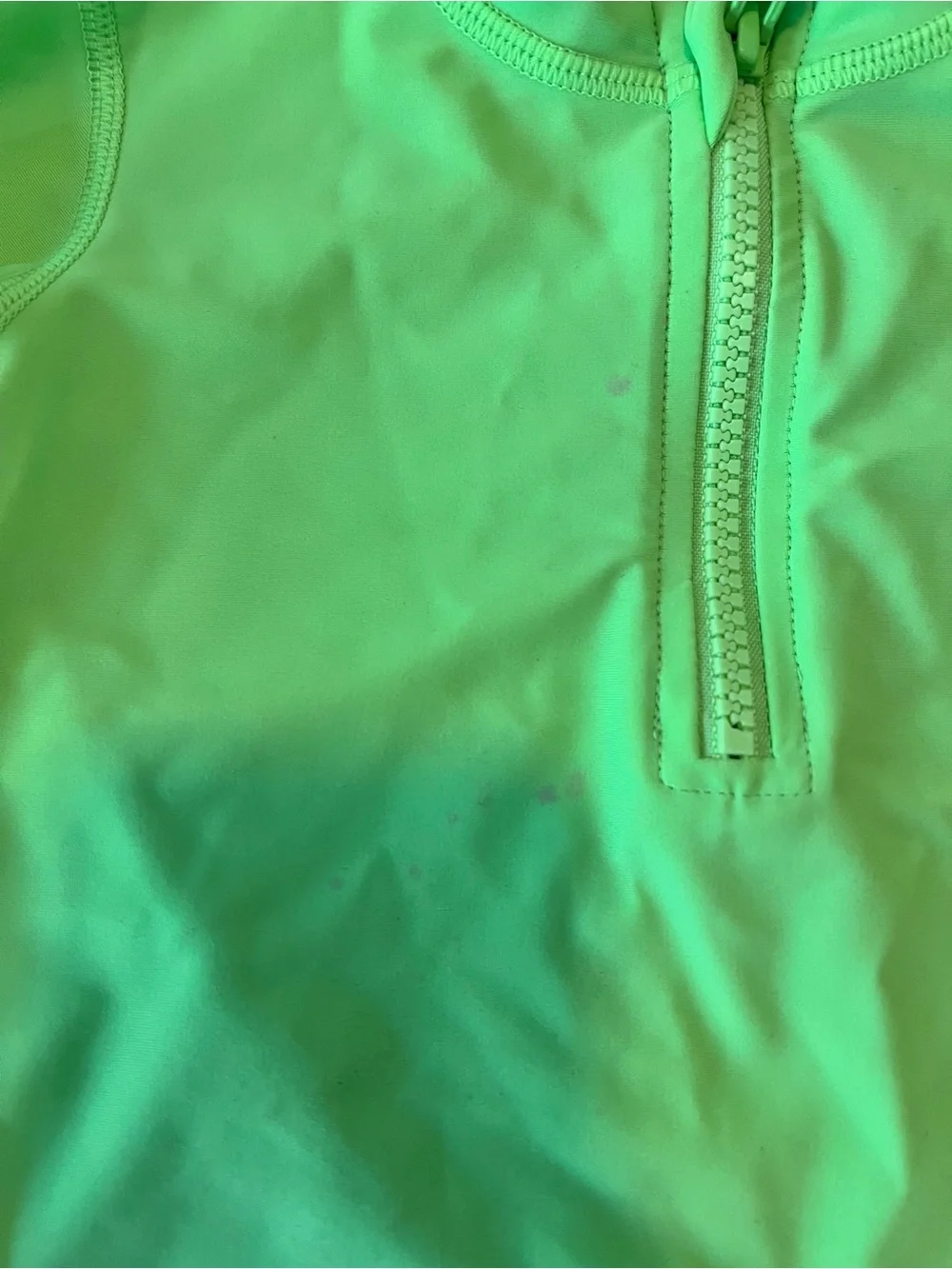 Neon Green Rash Guard with Ocean Print Swim Trunks